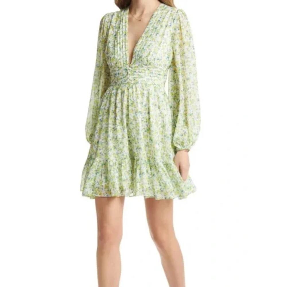 Vici Floral Long Sleeve Chiffon Babydoll Dress ****NWT